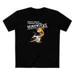 Never Insult A Giraffe Holding Nunchucks - Men's T-Shirt