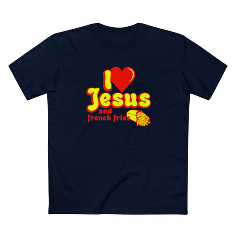I Heart Jesus (And French Fries) - Men's T-Shirt