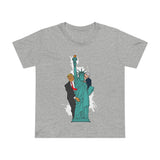 Trump Biden Statue Of Liberty - Menage A Trois - Women’s T-Shirt