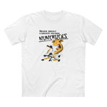 Never Insult A Giraffe Holding Nunchucks - Men's T-Shirt