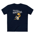 Never Insult A Giraffe Holding Nunchucks - Men's T-Shirt