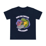 Save Sea Turtles. Ban Straws - Women’s T-Shirt