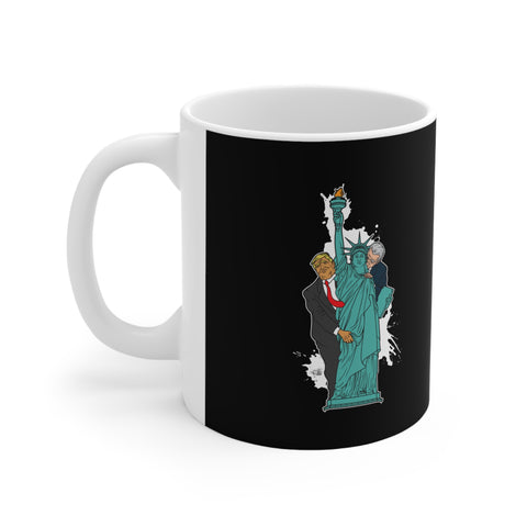 Trump Biden Statue Of Liberty - Menage A Trois - Mug