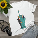 Trump Biden Statue Of Liberty - Menage A Trois - Ladies Tee
